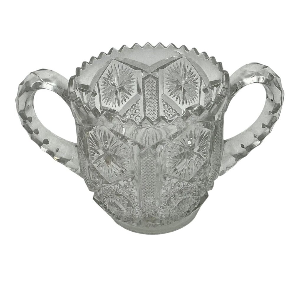 Vintage 1930s Imperial Glass Clear Mogul Variant Mini Open Sugar EAPG Dish